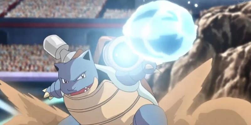 Blastoise in the Pokémon anime using Hydro Pump.
