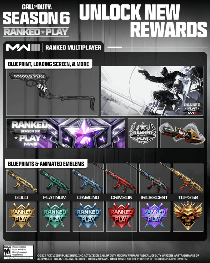 mw3 season 6 ranked play rewards