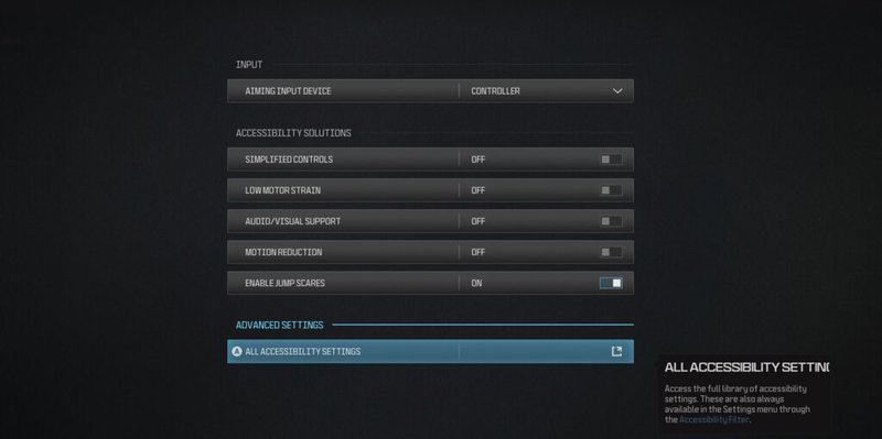 mw3 and warzone how to disable jumpscares settings