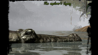 Alligator floating in water