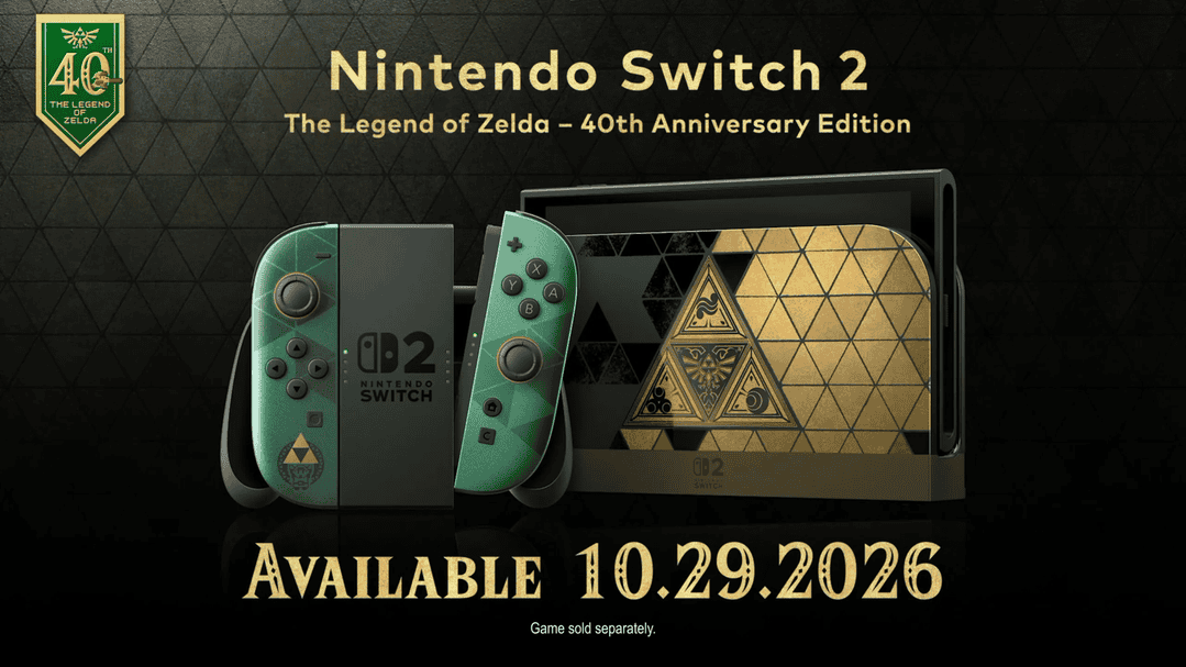 Photo: gameranx.com The Legend of Zelda 40th Anniversary Switch 2 Console and Accessory Preorders Are Live in the UK